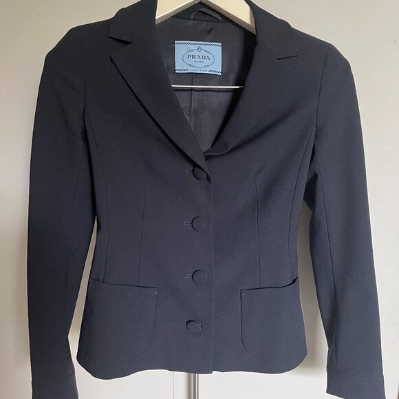 Prada Fitted Navy Blazer 38 - Picture 1 of 9